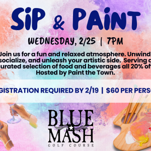 2/25 Sip & Paint hosted by Paint the Town